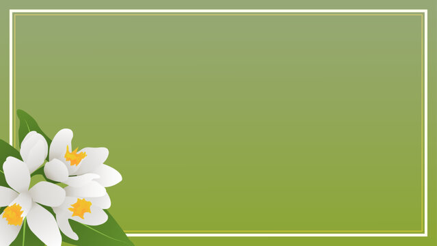 Elegant Orange Blossom Floral Background Frame for Pascua Florida Day Greeting Card