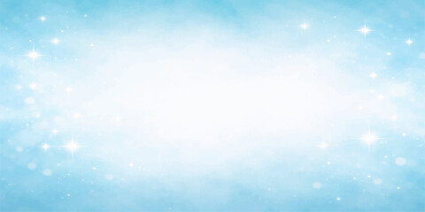 Obraz premium An abstract blue Christmas background features soft bokeh lights and winter snow textures for a bright holiday sky design