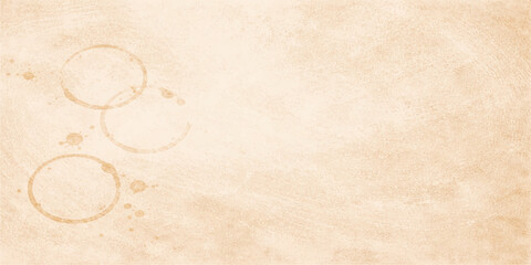 Antique brown parchment paper texture with a worn beige grunge pattern and stained vintage design creates a blank aged retro background for an ancient art illustration frame