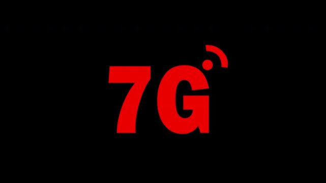 7G Network Text on Black Background
