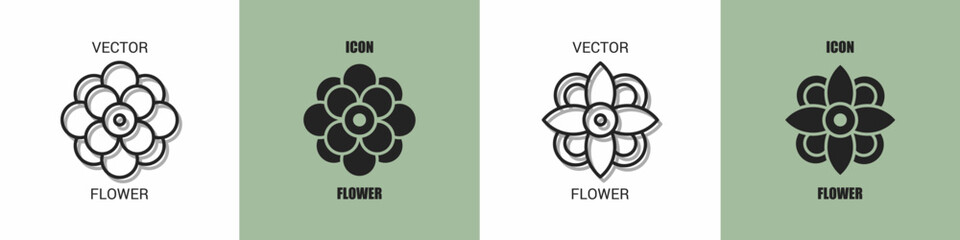 Fototapeta premium Flower icon line. Flower vector illustration.