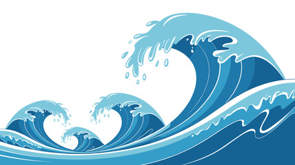 Dynamic ocean waves crashing ashore during a powerful stormy weather event, illustrating nature's force and the beauty of turbulent seas, perfect for travel promotion, environmental awareness campaign