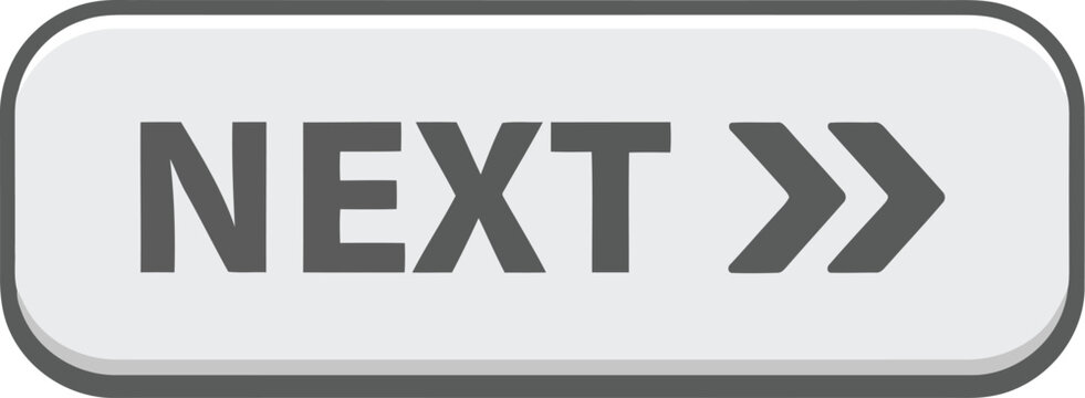 Next button interface forward arrow element progress navigation forward direction action click interactive vector