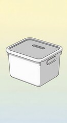 Simple white plastic storage box container.