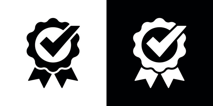 Black and white checkmark rosette ribbons