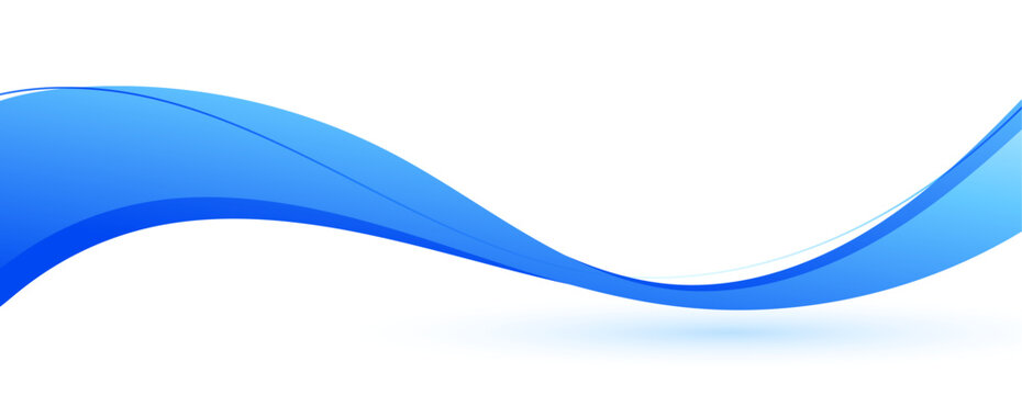 abstract blue wavy line on white background for business presentation