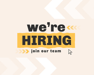 we're hiring or recruitment template for social media post