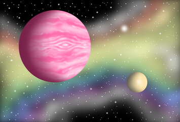 宇宙のイラスト - 惑星・衛星・天体・宇宙空間