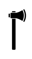 Black silhouette of an axe icon.