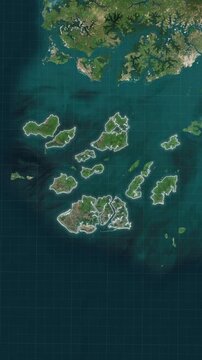 Bijagos Islands Map Loop Animation In Vertical