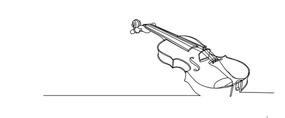 violin line art style drawing. Vector eps. A minimalist line art illustration of a violin.  © Afandi
