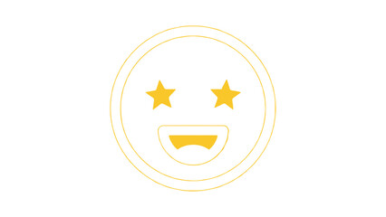 Fototapeta premium star eyed emoji icon a cheerful yellow graphic conveying joy success and positive feedback for digital media.