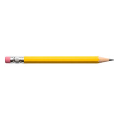 A yellow pencil isolated on transparent background