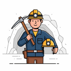 Mining worker vector illustration © jaya