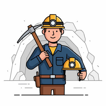Mining worker vector illustration