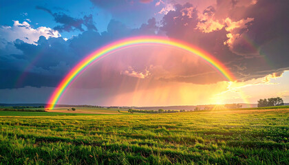 rainbow over the field