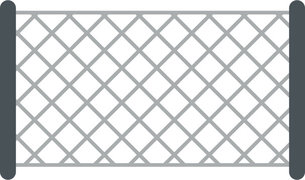 Padel court metal fence mesh icon representing the unique enclosed court structure for sports graphics