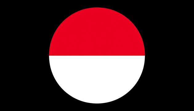 Red & white circle against black. The circle is horizontally divided, red on top, white below, on a black background