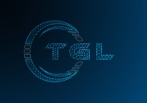 TGL low poly letter logo vector design. TGL lower poly logo design. Low poly logo.
