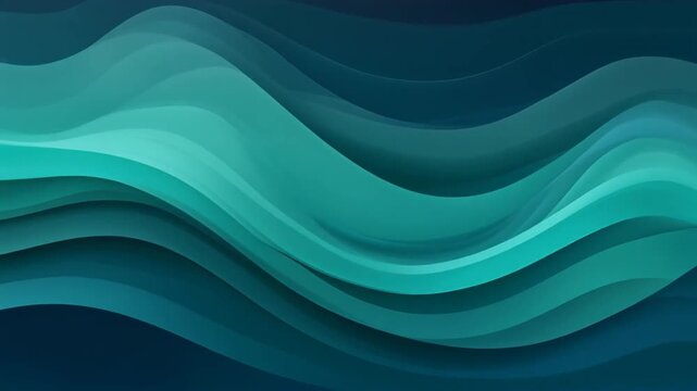 Abstract layered wave pattern in serene gradient blues and teals, providing a contemporary and dynamic backdrop that evokes fluid movement and aquatic depth