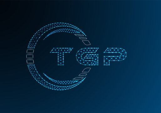 TGP low poly letter logo vector design. TGP lower poly logo design. Low poly logo.