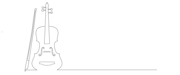 violin line art style drawing. Vector eps. A minimalist line art illustration of a violin. © Afandi