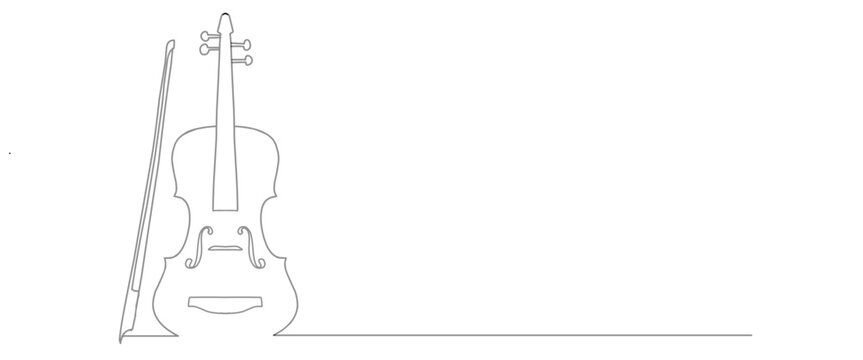 violin line art style drawing. Vector eps. A minimalist line art illustration of a violin.