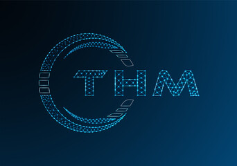 Fototapeta premium THM low poly letter logo vector design. THM lower poly logo design. Low poly logo.