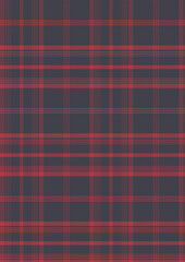 Red and white checkered tablecloth fabric features a seamless scottish tartan pattern with a geometric pink and red plaid textile design for a classic cloth backdrop