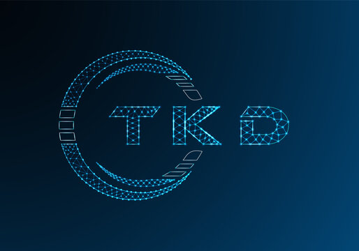 TKD low poly letter logo vector design. TKD lower poly logo design. Low poly logo.