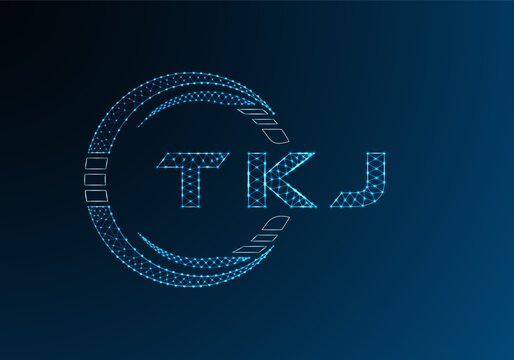TKJ low poly letter logo vector design. TKJ lower poly logo design. Low poly logo.