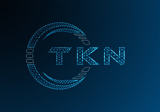 TKN low poly letter logo vector design. TKN lower poly logo design. Low poly logo.