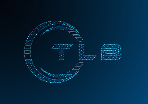 TLB low poly letter logo vector design. TLB lower poly logo design. Low poly logo.