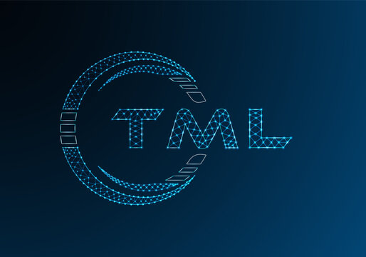 TML low poly letter logo vector design. TML lower poly logo design. Low poly logo.