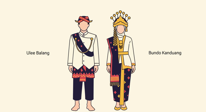 Traditional Indonesian Wedding Attire: Ulee Balang and Bundo Kanduang