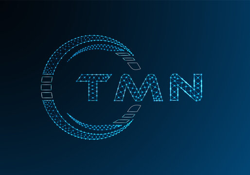 TMN low poly letter logo vector design. TMN lower poly logo design. Low poly logo.