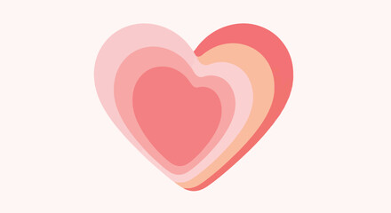 A heart shape created with multiple layers of varying shades of pink