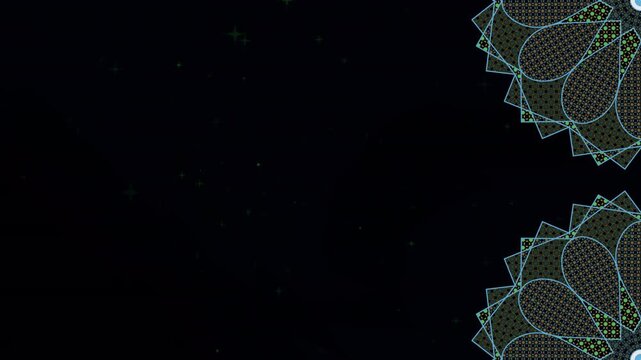 Celestial Ramadan Light Encircling a Mandala Background of Worship, ideal for eid openers, Islamic campaigns, mosque projection mapping, and devotional content screens