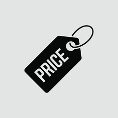 A simple black price tag with the word price on it