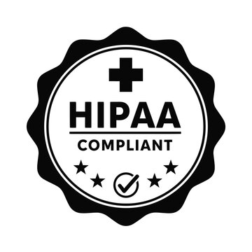 Vector illustration icon hipaa compliant badge with checkmark and stars