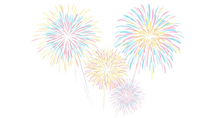 Colorful fireworks explosion isolated transparent bg, cutout png