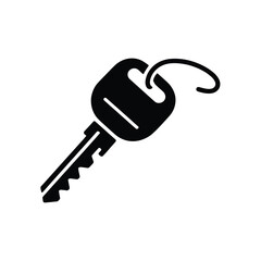 A simple black key with a hook on a white background is displayed. © MdSojib