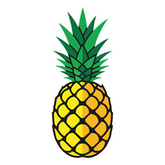 Fototapeta premium A simple, cartoon illustration of a tropical fruit with green top
