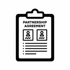 Fototapeta premium Partnership agreement document on clipboard, symbolizing collaboration, legal contract, and business alliance