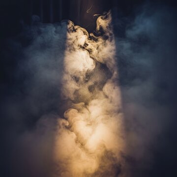 Smoke and Fire in Dark Background.