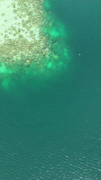 Aerial View of Turquoise Lagoon and Coral Reef in Palau