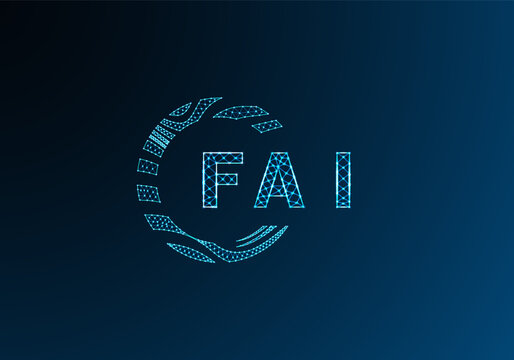 FAI low poly letter logo vector design. FAI lower poly logo design. FAI unique low poly logo design.