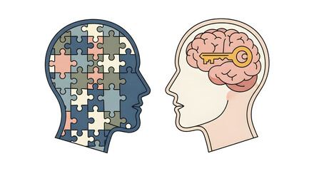 Brain Puzzle Problem Solving Concept Illustration