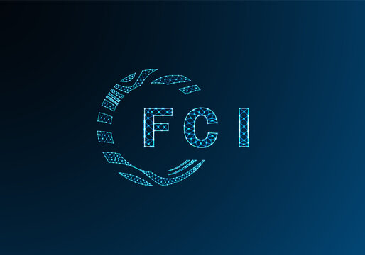 FCI low poly letter logo vector design. FCI lower poly logo design. FCI unique low poly logo design.