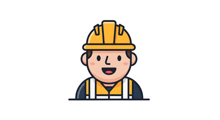 Construction Engineer Character Mascot Flat Illustration